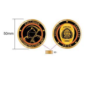 Soft Enamel Brass Personalized Coins Die Struck Gold CRU OEM