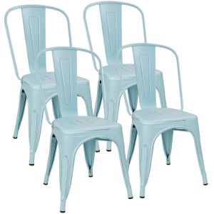 China Kitchen Stackable Restaurant Chairs Bistro Cafe Side OEM Available Metal Leg on sale