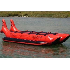 Commercial Island Hopper Red Shark Water Banana Boat 10 Passenger Side by Side