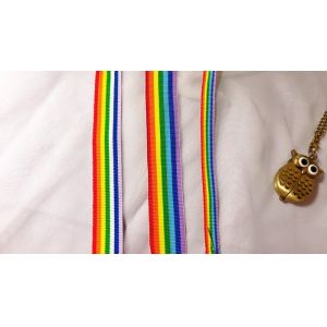 Polyester Rainbow Grosgrain Ribbon 2.5mm Thickness 3/8" Width Customized Color