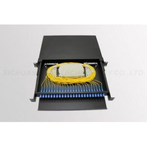 SC / UPC 24 Core Fiber Optic Patch Panel Blue Color 19 Inch Rack Mount