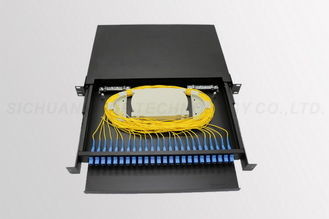 Quality SC / UPC 24 Core Fiber Optic Patch Panel Blue Color 19 Inch Rack Mount wholesale