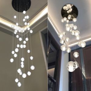 Modern LED Ceiling Long Chandelier Lighting Bubble Crystal Pendant Lamp(WH-NC-80