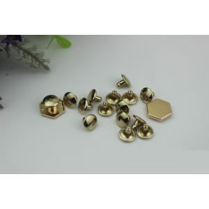 Super cheaper factory price bag fitting small flat six-sided nickel color metal