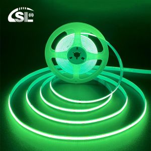 Waterproof Green Flexible Strip Light High Density COB LED CE RoHs IP20 Ra90 8mm Width 12V24V 320Leds