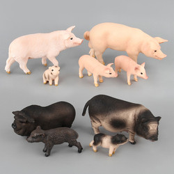 Custom Simulation Animals Model Toys Sets Pig Plastic Action Figures Educational