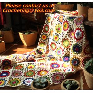 rustic handmade knitted crochet towel blanket carpet tablecrochet blanket sofa