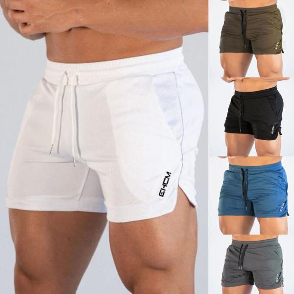 Quality 97% polyester Breathable White Running Wear Training Shorts With Convenient Pockets wholesale