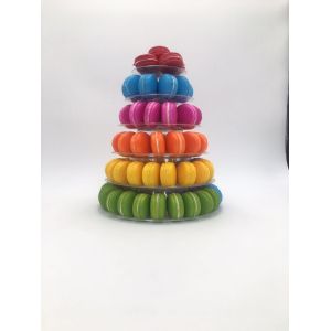 China 6 Tier White 1mm Plastic Macaron Packaging Macaron Wedding Display on sale