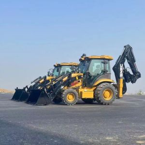 2.5 Ton Wheel Type Excavator Backhoe Loader Design with 2740mm Bucket Dumping