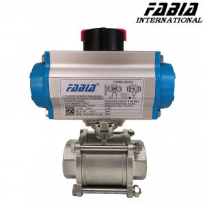 China Three-Piece Pneumatic Ball Valve For Automatic Operation on sale