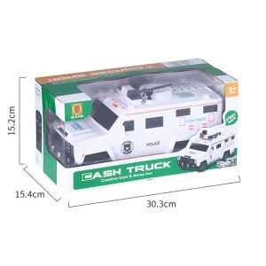 custom Robotic Police Car Toy Coin Bank Cartoon With Finger Print Plastic Money