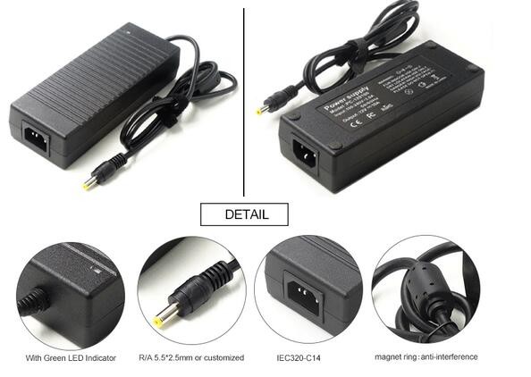 120 Watt 12v Power Adapter Charger Wall Mount For Monitoring Camera , CE Rohs