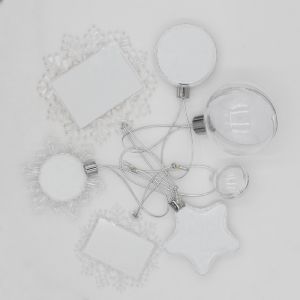 Sublimation Snowflake Ornament Plastic Christmas Pendant Sublimation Blank