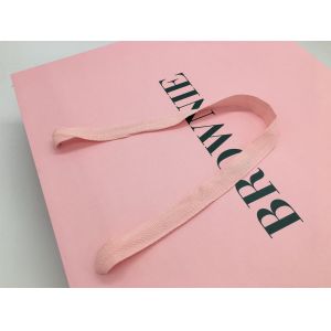 Foldable Recyclable Custom Printed Paper Bags With Handles 410x530x120 Mm