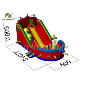 Red Inflatable Jumping Castle With Blower For Toddler / Pirate Ship Combo