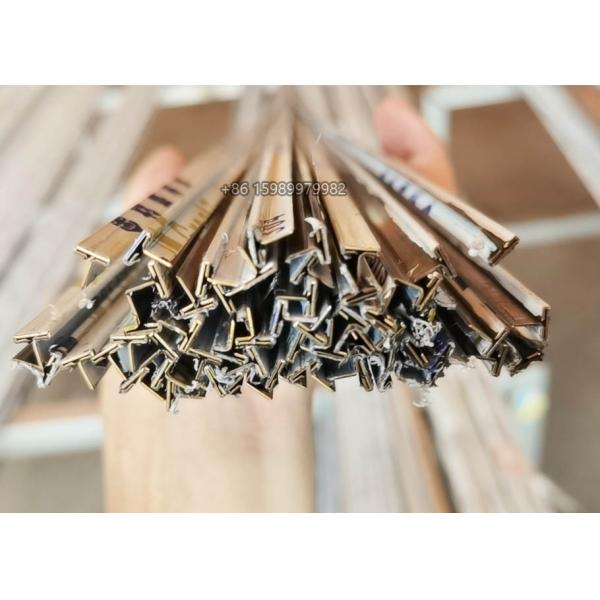 T6 SS T Patti , Grooved Stainless Steel Door Trim Shiny Mirror Effect