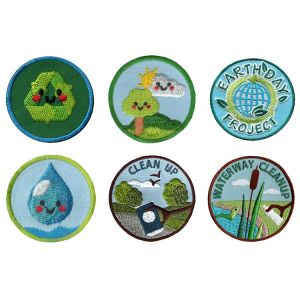 Shrink Proof Iron On Environmental Patches Pantone Embroidery School Badge