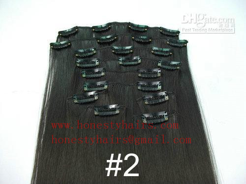 Quality 100% REMY hair extension, Clips in hair extension 8"-34" in length,color can be selected. wholesale