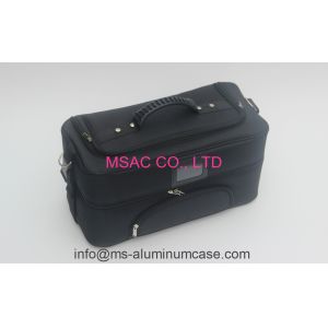 Black Makeup Vanity Case Durable , Professional Makeup Bag 4 Trays Inside