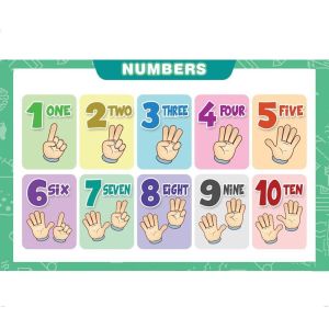 Premium Disposable 12X18'' Plastic Placemat Waterproof Number Pattern Learning