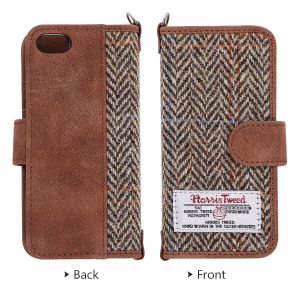 Grey Harris Tweed Phone Case Flip Type MONOJOY With Card Slot IPhone 6/6s