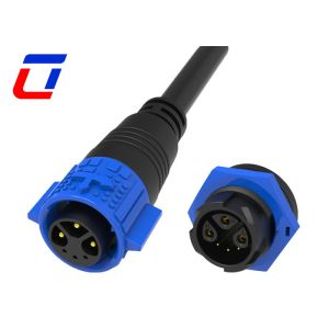 Black 15A 300V Multi Pin Waterproof Connector Plug And Socket For Growth Lights