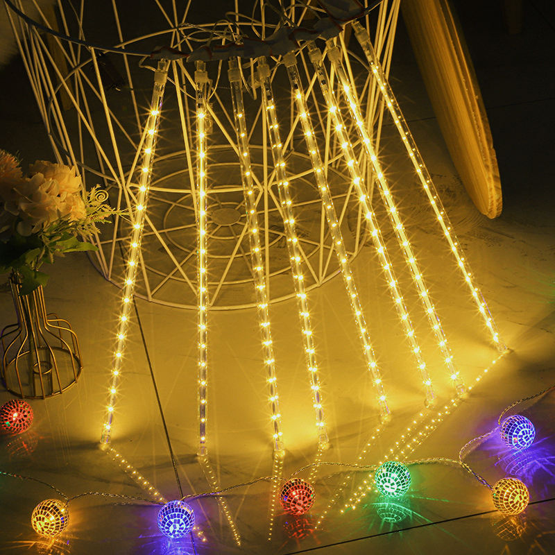 Dynamic Meteor Shower, LED Meteor String Lights Outdoor Garden Holiday