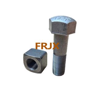 Metric Grade 10.9 / Grade 12.9 Track Bolt And Nut Railway Track Bolts For Excavator Bulldozer