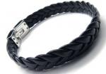 Popular black custom leather wrap bracelet, charm braided leather bracelet