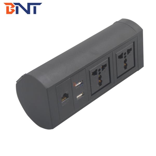 Clamp on table edge mounted conference table power outlet with usb