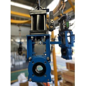 NBR Seat Slurry Knife Gate Valve With Double Acting Pneumatic Actuator