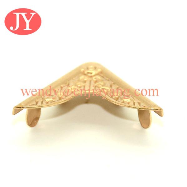 Quality jiayang Factory direct skirt collar metal gold end end tips metal corner wholesale