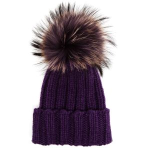 Cheap fur bobble beanie for sale