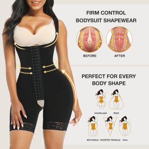 Women's Chest Support Fajas Colombiana with Adjustable Hooks and High Waist