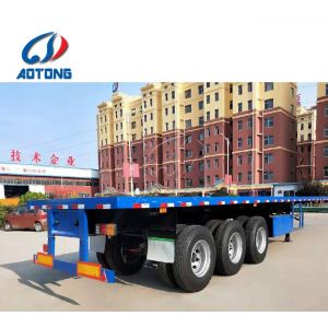 3 Axle Flat Bed 40ft Container Truck Trailer with Twist Locks and Max Payload