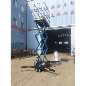 6m mobile hydraulic lift with mobile scissor arm structure and 1800*1000mm