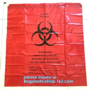 Cheap Yellow with black biohazard logo plastic drawstring trash bag, High quality Useful Trash Bag with Drawstring, BAGEASE for sale