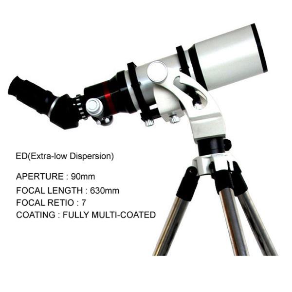 Aluminum Alloys 90mm ED Astronomical Telescopes For Adults 630mm Focus