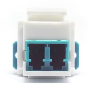 LC PC Duplex OM3 MM FTTH Inner Shutter Flange Adapter for Secure Fiber Optic