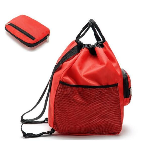 Quality 210D Polyester Foldable Shopping Bag Recyclable With Drawstring Closure wholesale