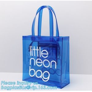 handle colorfull bag pvc zipper bag, Custom PVC Loop Handle Image Printed
