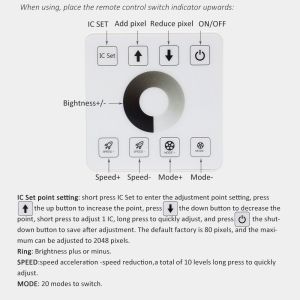 Wireless RF Touch Panel LED Light Controller for Monochrome Two-Color and RGB
