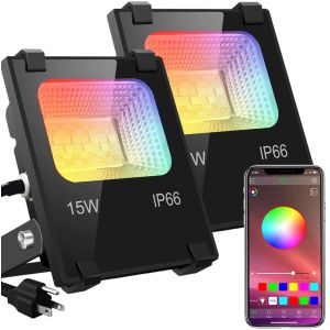 15W 2700K IP66 Garden Decoration Lights RGB APP Control 20 Modes