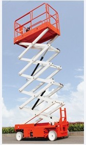 4m 8m 12m lift height steel red color  electric hydraulic self-propelled  scissor lift