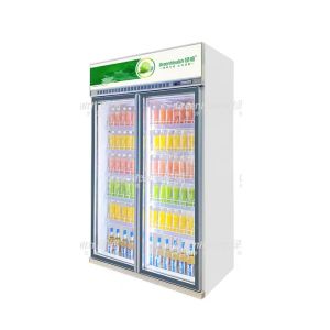 Vertical Glass Door Drink Fridge Variable Frequency 1530L 5 Adjustable Shelf
