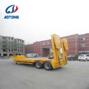 Semi-Trailer for Mini Excavator Low Bed Design 2 Axles Heavy Load Capacity and