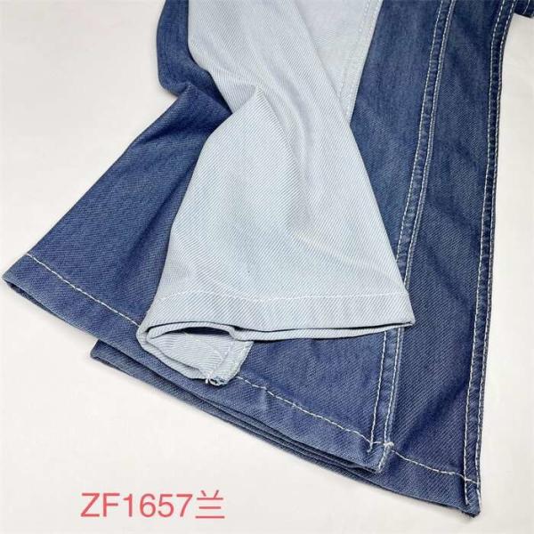 Quality TianSL Knitted Denim Fabric Jeans Light Blue Stretch Denim Fabric 155CM wholesale