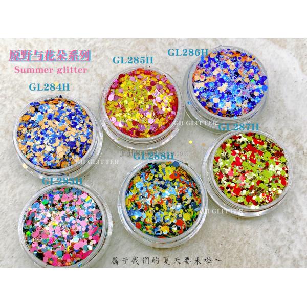 ODM PET Hexagonal Glitter Mix Sequin For Nails Christmas Halloween Craft In Bulk