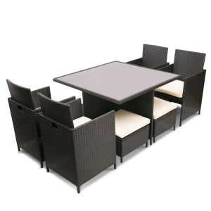 Cheap L42cm Ottoman Rattan Table And Chairs for sale